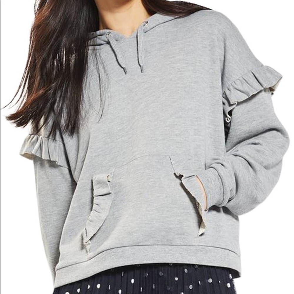 Topshop Ruffle Sweatshirt